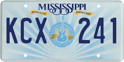 MS license plate KCX241