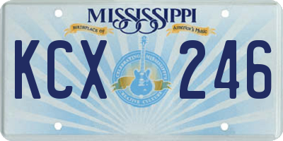 MS license plate KCX246