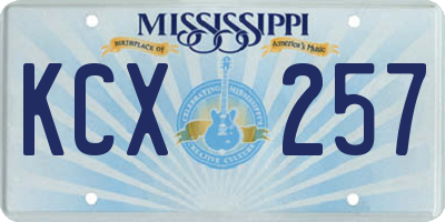 MS license plate KCX257