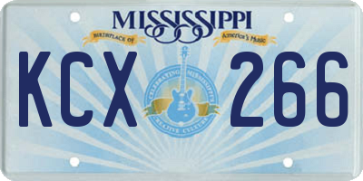 MS license plate KCX266