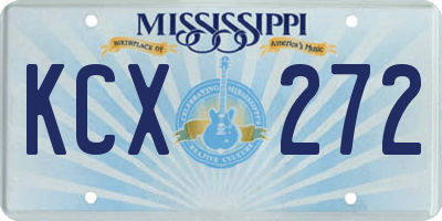 MS license plate KCX272