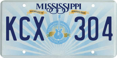 MS license plate KCX304