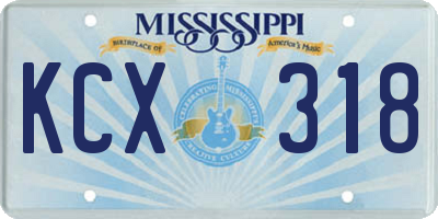 MS license plate KCX318