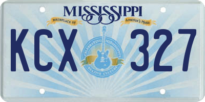 MS license plate KCX327