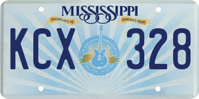 MS license plate KCX328