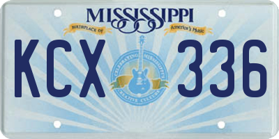 MS license plate KCX336
