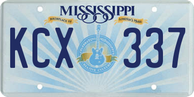MS license plate KCX337