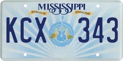 MS license plate KCX343