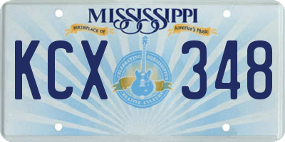 MS license plate KCX348