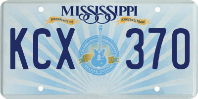 MS license plate KCX370