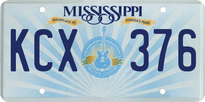 MS license plate KCX376