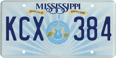 MS license plate KCX384