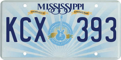 MS license plate KCX393