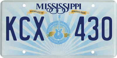MS license plate KCX430