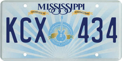 MS license plate KCX434