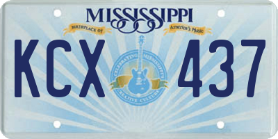MS license plate KCX437
