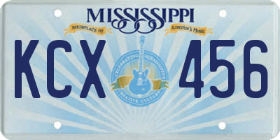 MS license plate KCX456