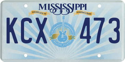 MS license plate KCX473