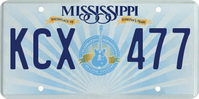 MS license plate KCX477