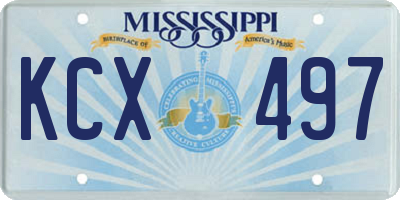 MS license plate KCX497