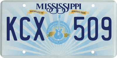 MS license plate KCX509