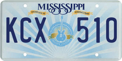 MS license plate KCX510