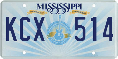 MS license plate KCX514
