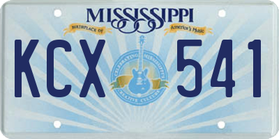 MS license plate KCX541