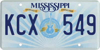 MS license plate KCX549