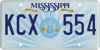 MS license plate KCX554