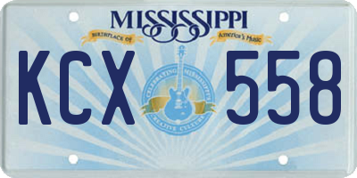 MS license plate KCX558