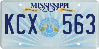 MS license plate KCX563