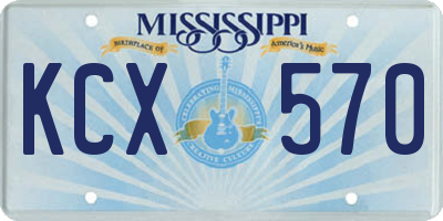 MS license plate KCX570