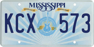 MS license plate KCX573
