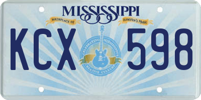 MS license plate KCX598