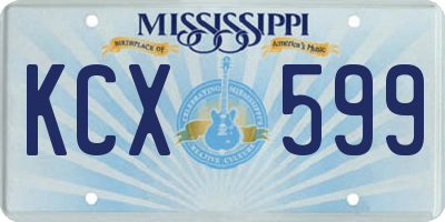 MS license plate KCX599