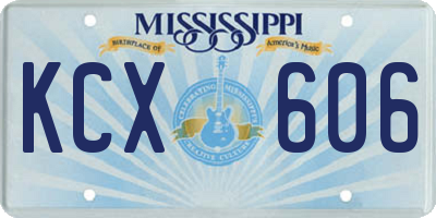 MS license plate KCX606