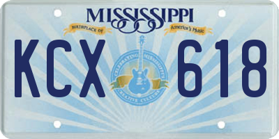 MS license plate KCX618