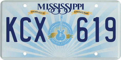 MS license plate KCX619