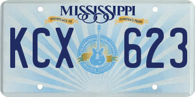 MS license plate KCX623