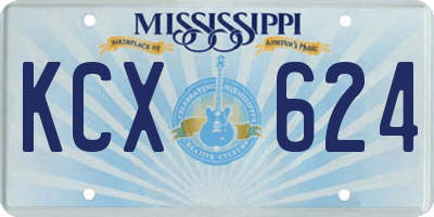 MS license plate KCX624
