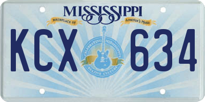 MS license plate KCX634