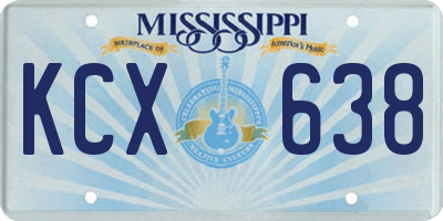 MS license plate KCX638