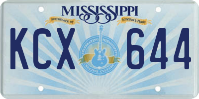 MS license plate KCX644