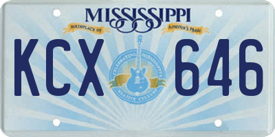 MS license plate KCX646