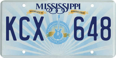 MS license plate KCX648