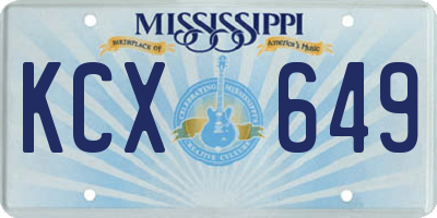 MS license plate KCX649