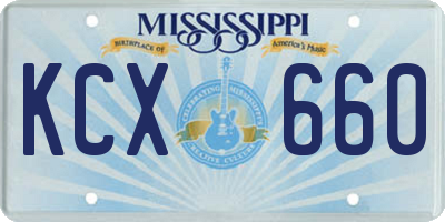 MS license plate KCX660