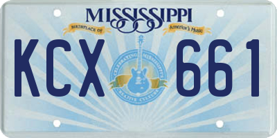 MS license plate KCX661