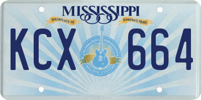 MS license plate KCX664